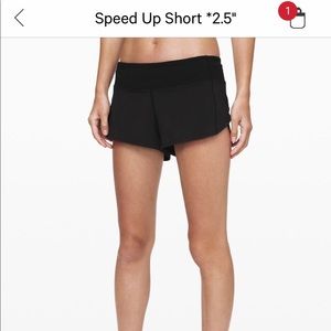 Black lululemon speed up short 2.5”